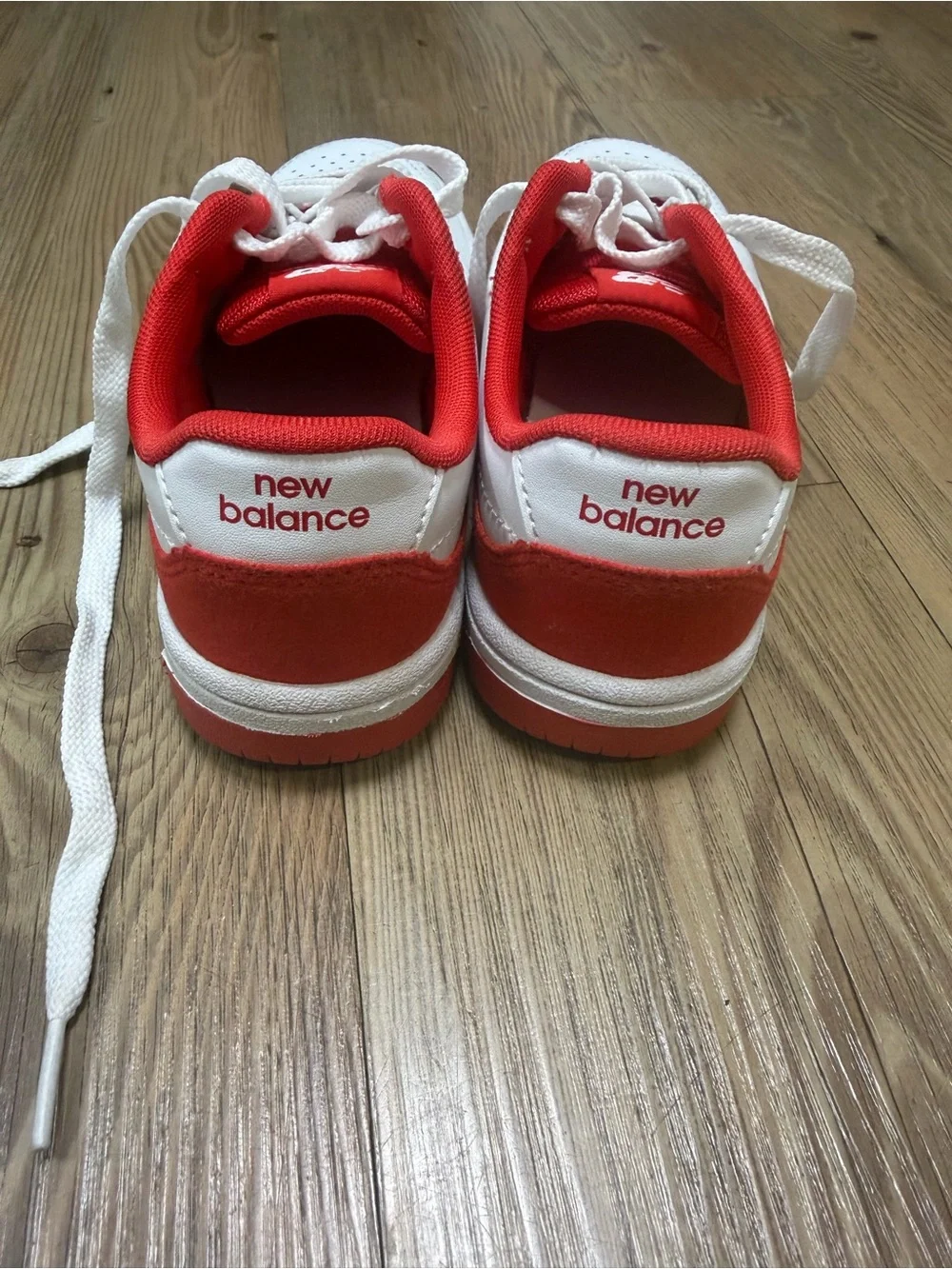 New Balance Kids' White & Red Athletic Sneakers - Size 3